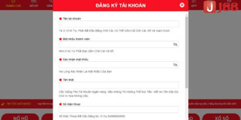 Đăng Ký J88 – Trải Nghiệm Cá Cược Tuyệt Vời Nhất 2025 2 Đăng ký J88 với các bước cơ bản cực kỳ đơn giản.
