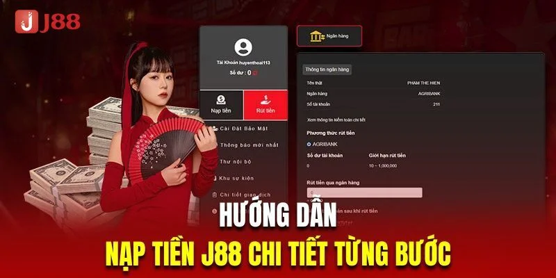 Hướng dẫn nạp tiền vào tài khoản cược theo quy trình 4 bước.